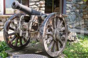 The historical monument of old artillery gun.
