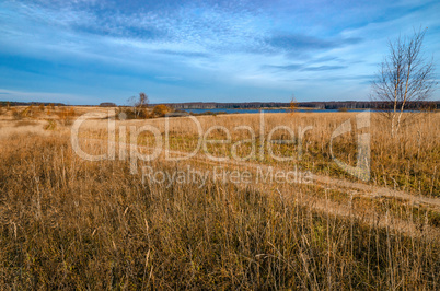 Field road in autumn