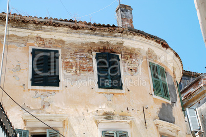 Typical houses of Corfu city (Greece)