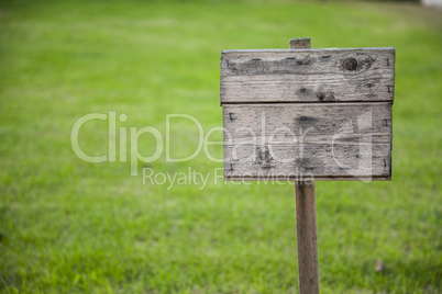 wooden board on grass