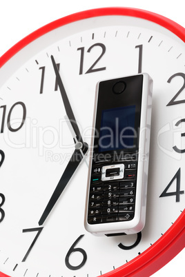 phone and clock