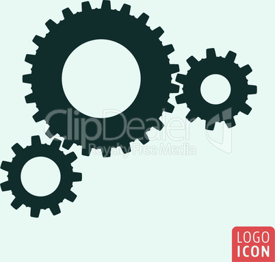 Gears icon isolated