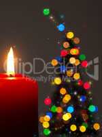 Romantic Christmas background with tree shape