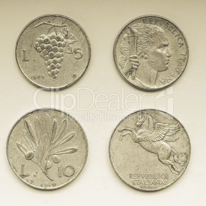 Vintage Old Italian coins