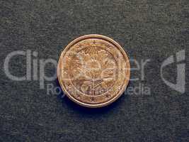 Vintage Two Cent Euro coin