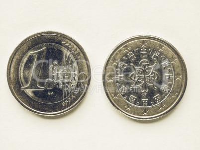 Vintage Portuguese 1 Euro coin