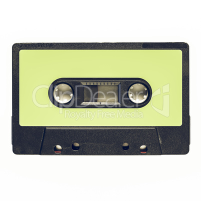 Vintage looking Tape cassette yellow green label