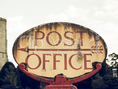 Vintage looking Post office sign