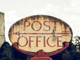 Vintage looking Post office sign