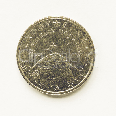 Vintage Slovenian 50 cent coin