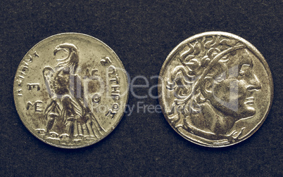Vintage Greek coin Vintage Greek coin