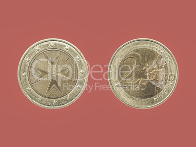 Vintage Euro coin from Malta