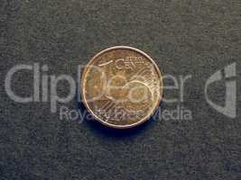 Vintage One Cent Euro coin