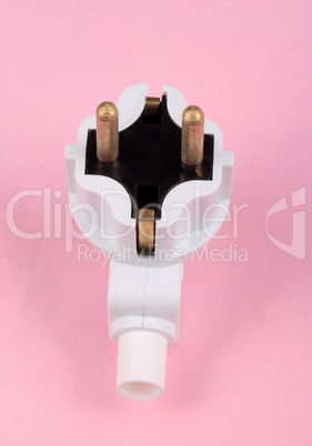 european Outlet Plug on pink background