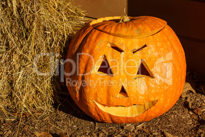Kürbis mit Gesicht zu Halloween