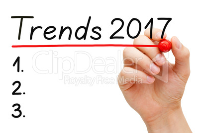 Trends Year 2017 List Concept