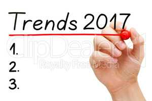 Trends Year 2017 List Concept