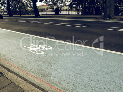 Vintage looking Bike lane sign