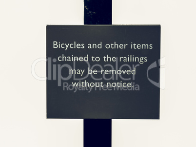 Vintage looking Bycicles sign