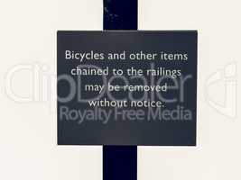 Vintage looking Bycicles sign