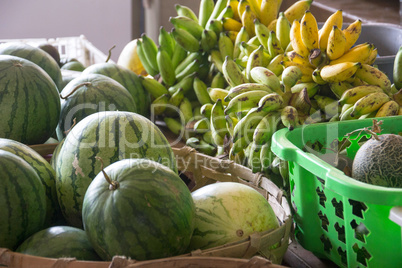 Melonen und Bananen