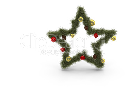Decoration for the holiday of Christmas - holiday star.3D render