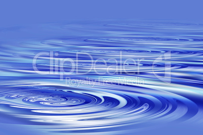 Lake with water rings, 3d illustration