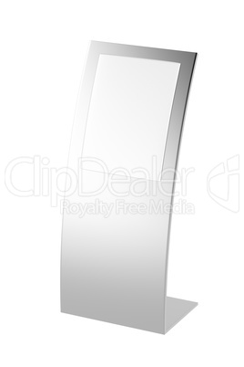 Curved silver ad panel