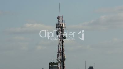 Big Telecommunications antenna tower day timelapse