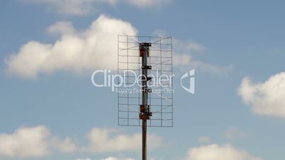Home based digital tv antenna cloudy day time lapse