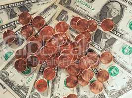 Dollar (USD) notes and coins, United States (USA)