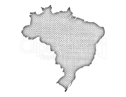 Karte von Brasilien auf altem Leinen