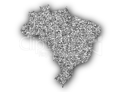 Karte von Brasilien auf Mohn