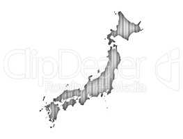 Karte von Japan auf Wellblech