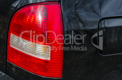 The rear lights of the car