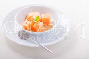 Apricot sorbet with mint