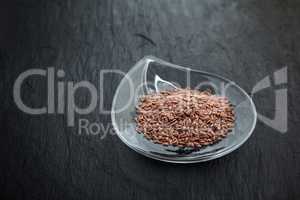 Flax seed in glass bowl