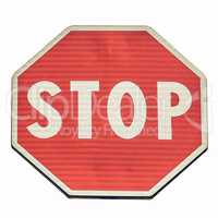 Vintage looking Stop sign isolated