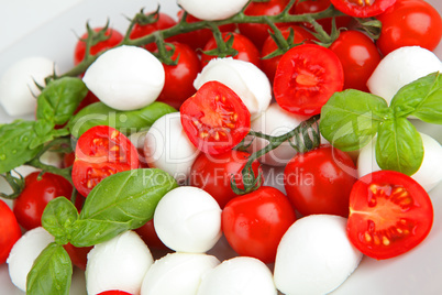 Mozzarella und Tomate