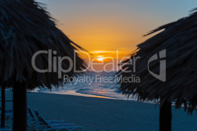 Sonnenuntergang am Karibik Strand in Kuba Varadero