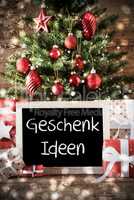 Christmas Tree With Geschenk Ideen Means Gift Ideas