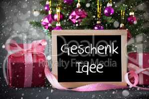 Tree With Gifts, Snowflakes, Bokeh, Geschenk Idee Means Gift Idea
