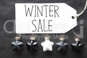 Black Christmas Tree Balls, Text Winter Sale