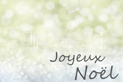 Golden Bokeh Background, Snow, Joyeux Noel Means Merry Christmas