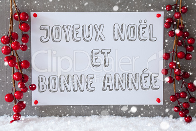 Label, Snowflakes, Christmas Decoration, Bonne Annee Means New Year