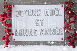 Label, Snowflakes, Christmas Decoration, Bonne Annee Means New Year