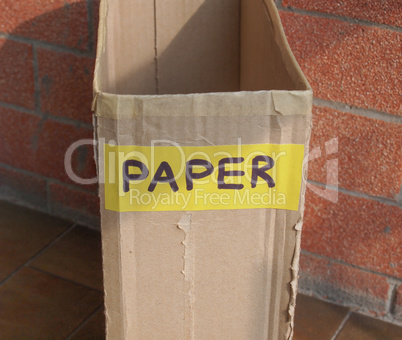 Waste container for paper