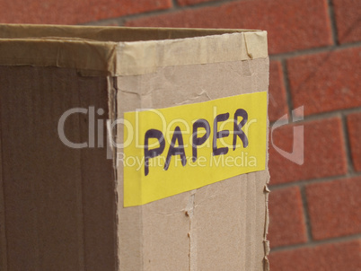 Waste container for paper