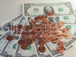 Dollar (USD) notes and coins, United States (USA)