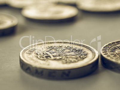 Vintage British pound coin